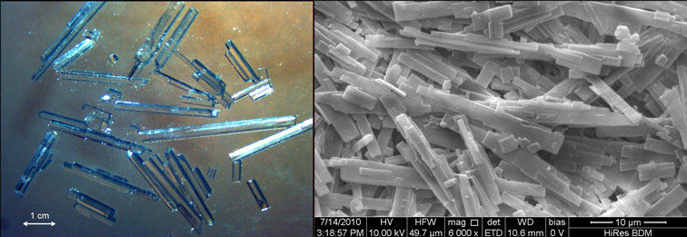 Single crystals of Leu-Ala*DMSO inclusion and its microcrystals in a gel-like product