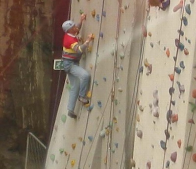 Prof. Ferguson rock climbing